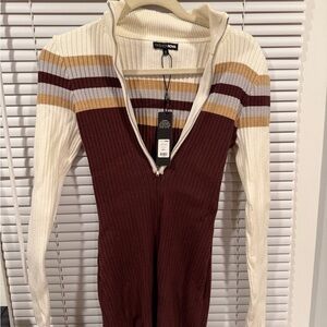 Fashion Nova Ribbed Knit Winter Romper